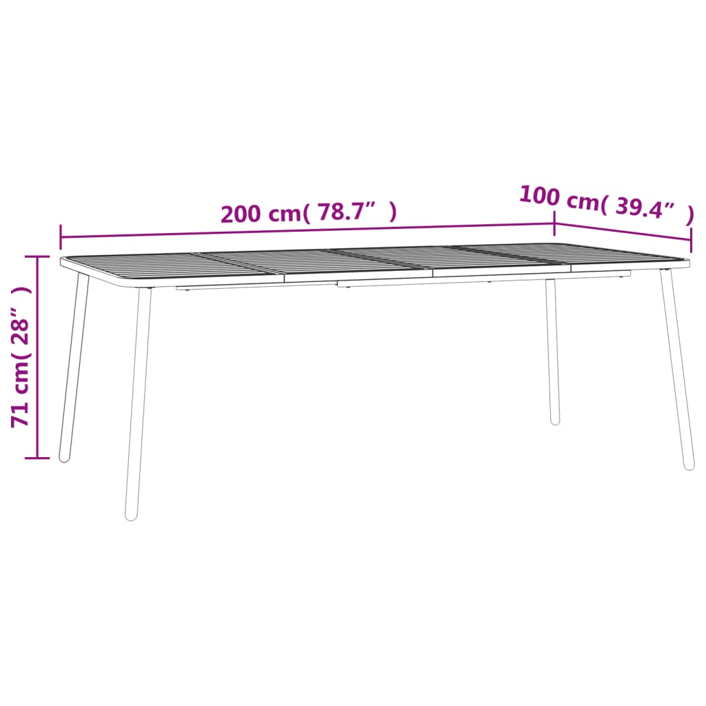 Table de jardin 50x50x71 cm acier, anthracite