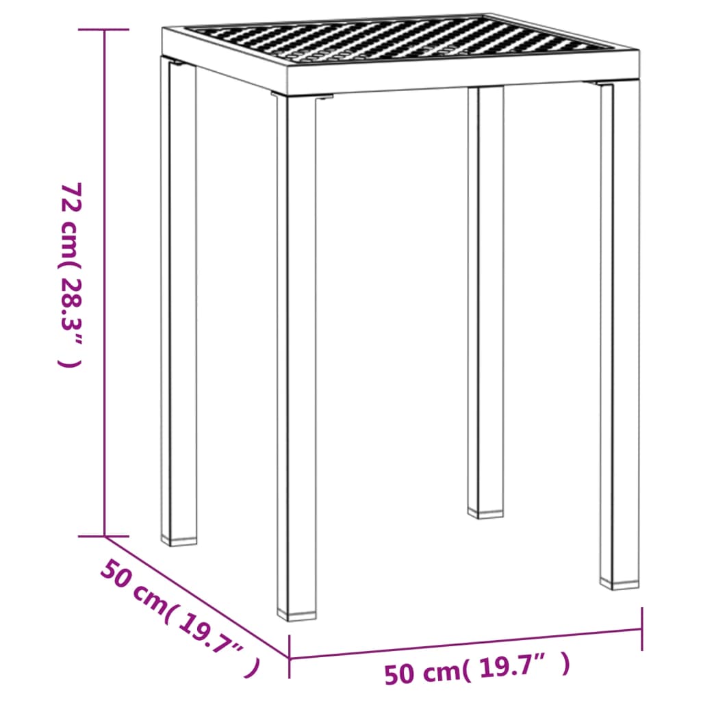 Tuintafel 200x100x72 cm staal antracietkleurig