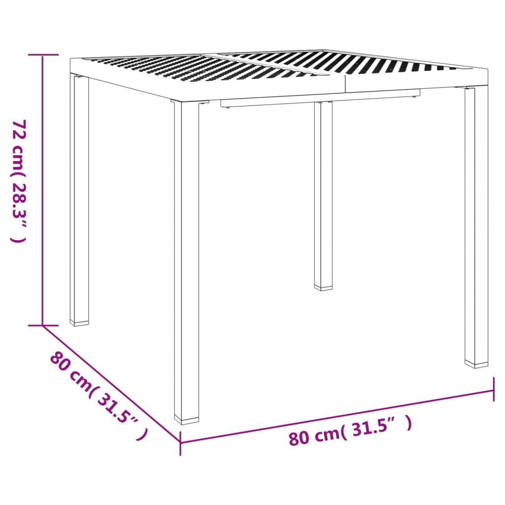 Tuintafel 200x100x72 cm staal antracietkleurig