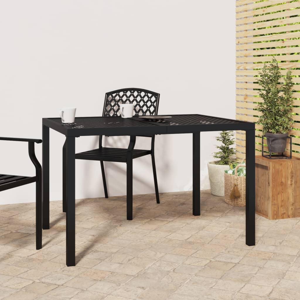 Table de jardin 200x100x72 cm acier, anthracite