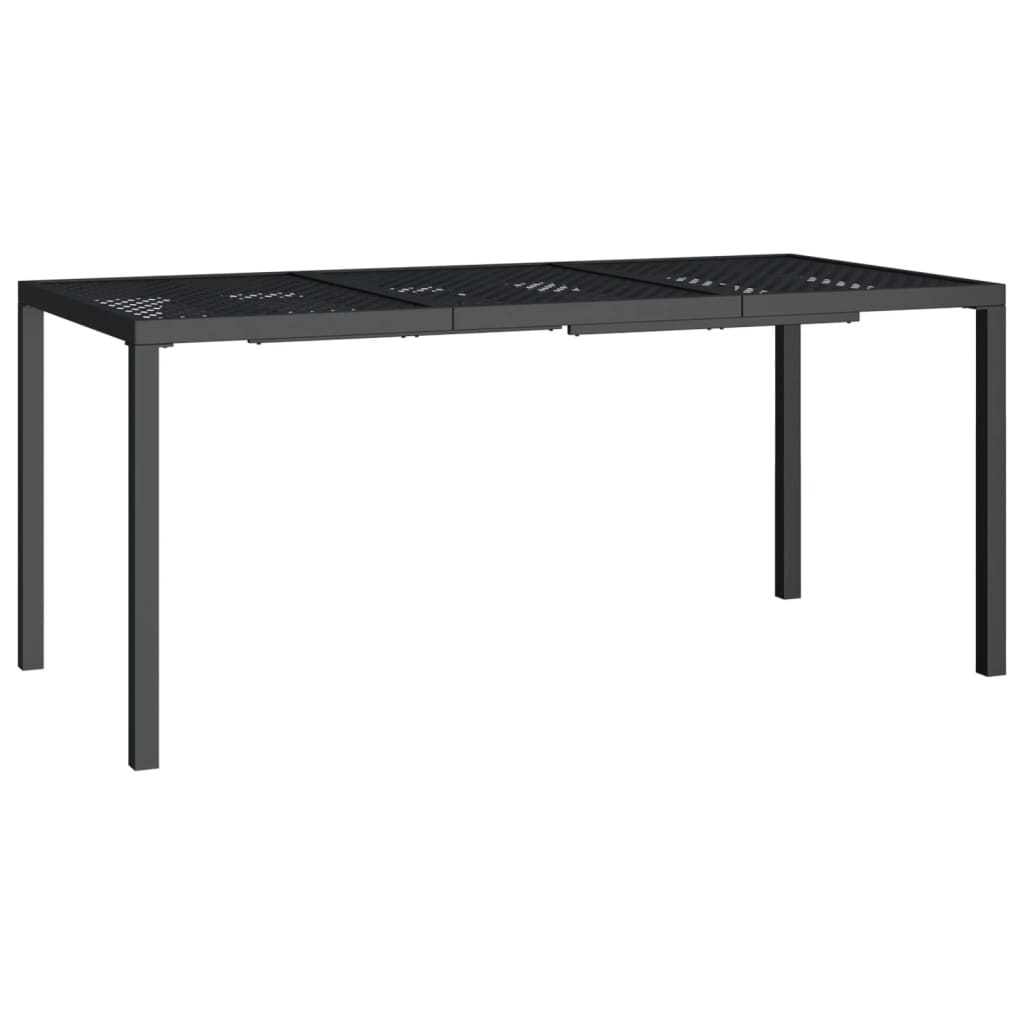 Table de jardin 200x100x72 cm acier, anthracite