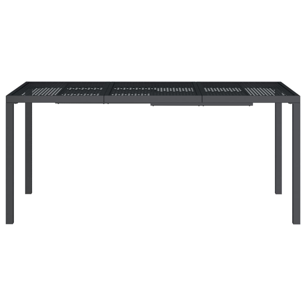 Table de jardin 200x100x72 cm acier, anthracite