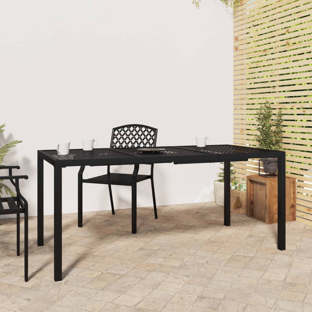 Table de jardin 200x100x72 cm acier, anthracite