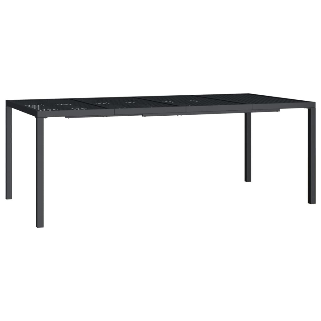 Table de jardin 200x100x72 cm acier, anthracite