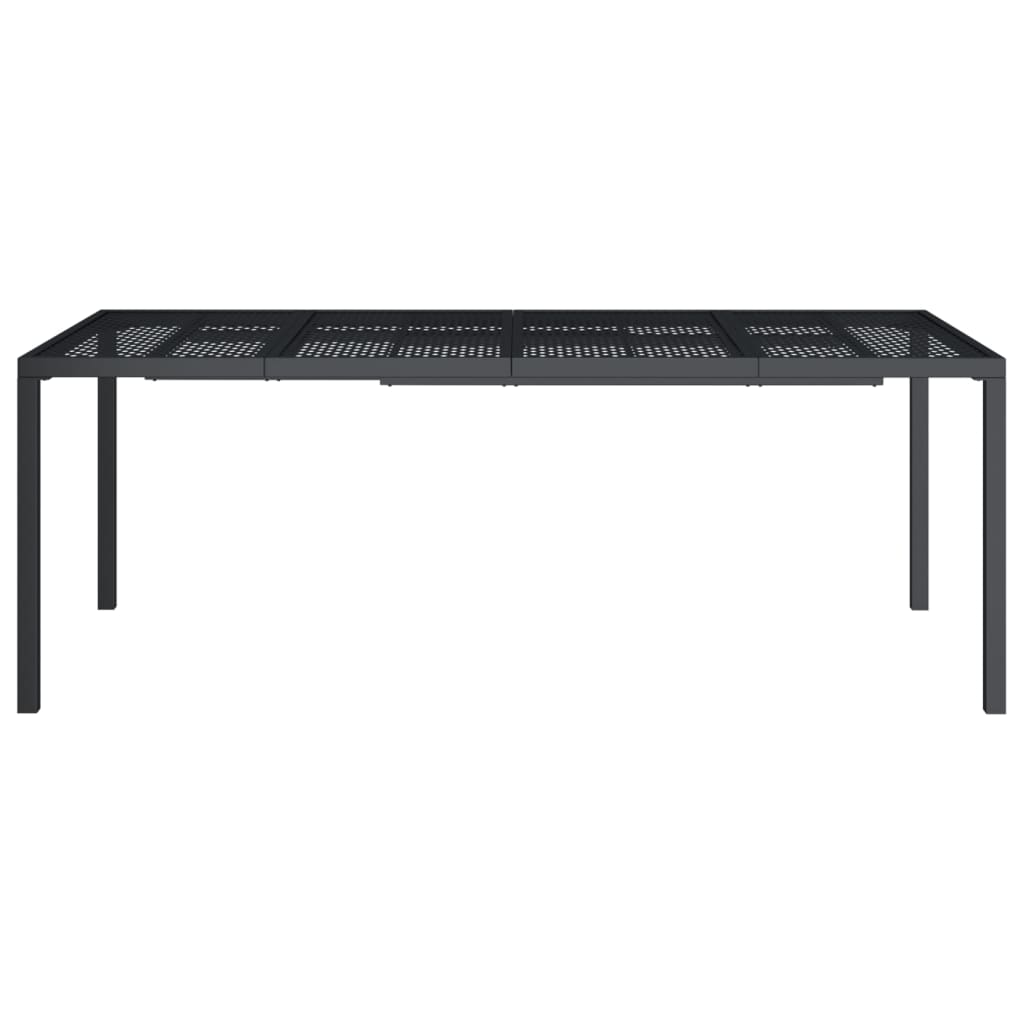 Table de jardin 200x100x72 cm acier, anthracite