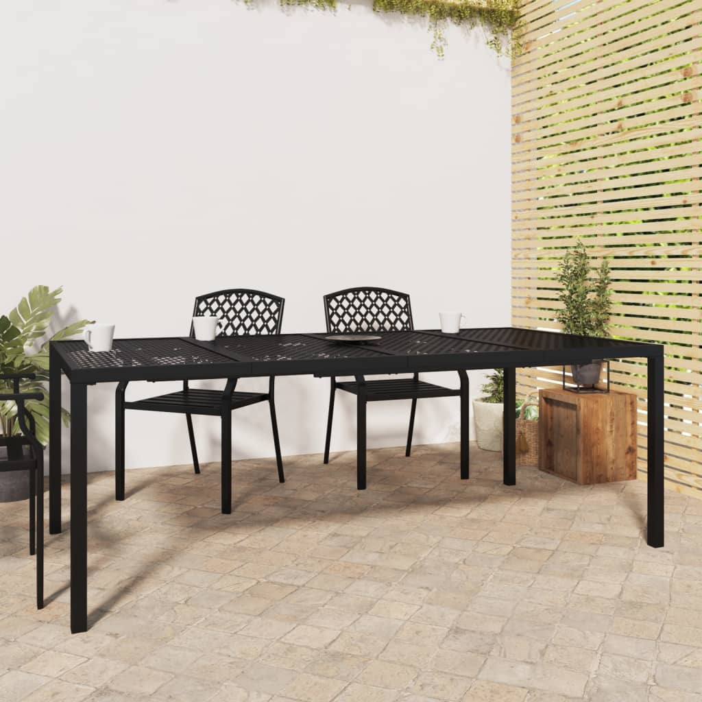 Table de jardin 200x100x72 cm acier, anthracite