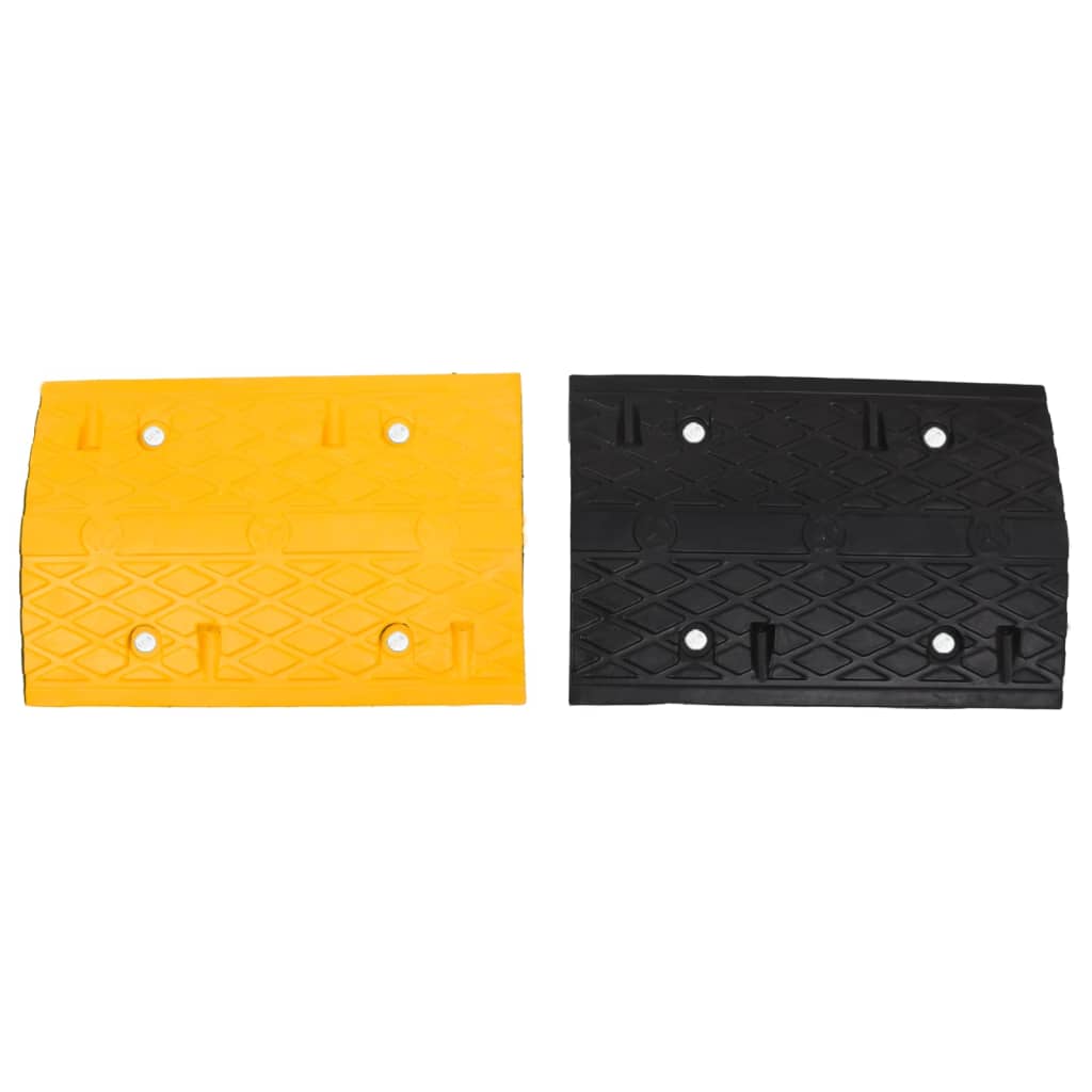 Verkeersdrempels 4 st 97x32,5x4 cm rubber geel en zwart