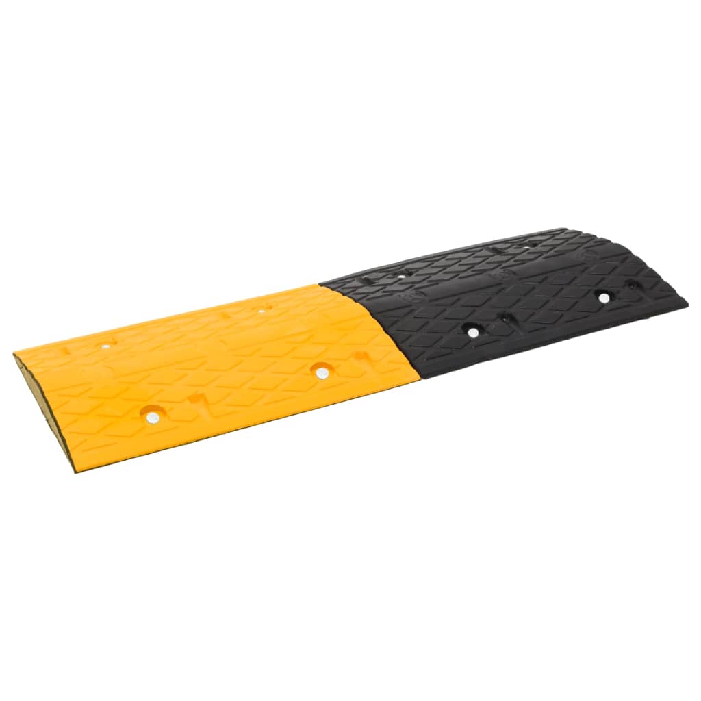 Verkeersdrempels 4 st 97x32,5x4 cm rubber geel en zwart