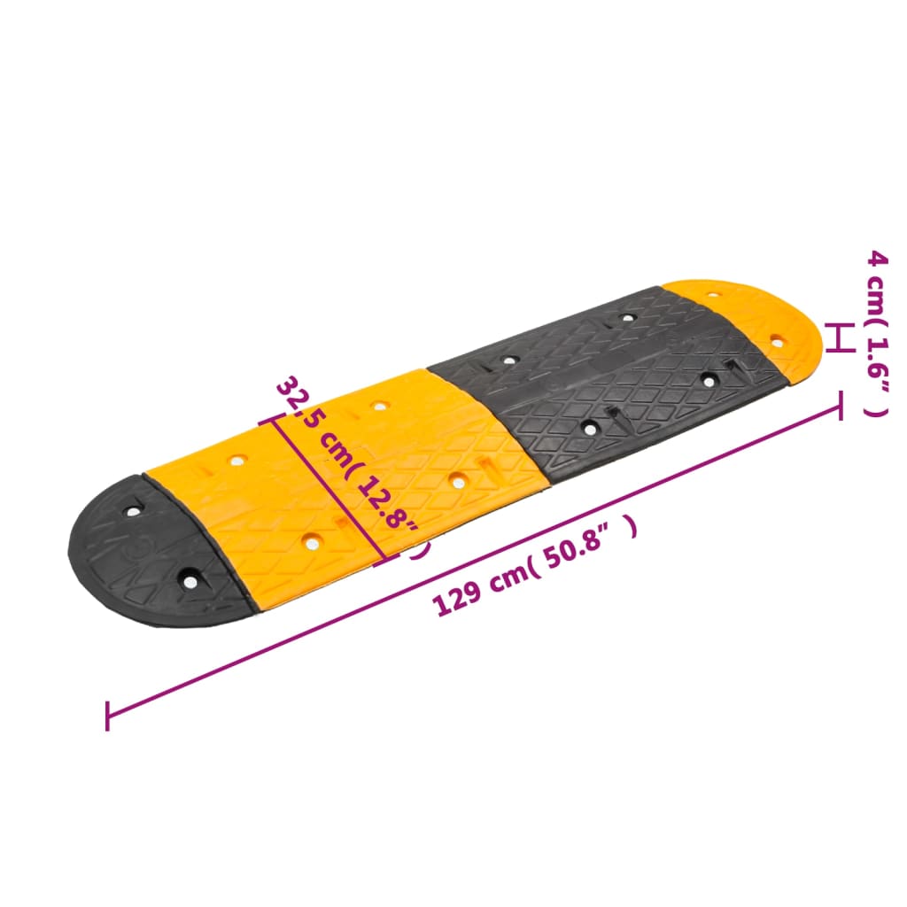 Verkeersdrempel 420x32,5x4 cm rubber geel en zwart