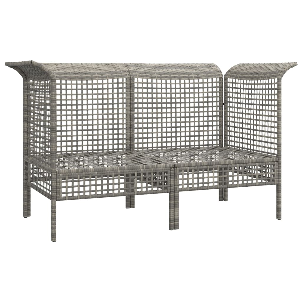 4-delige Loungeset met kussens poly rattan grijs