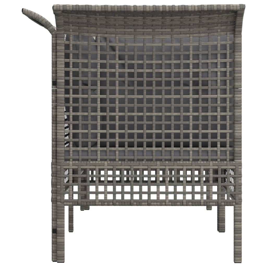 4-delige Loungeset met kussens poly rattan grijs