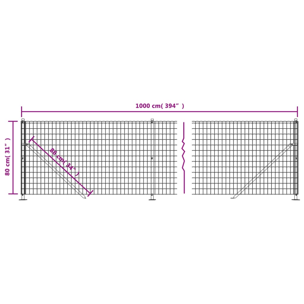 Clôture grillagée avec bride 2,2x25 m anthracite