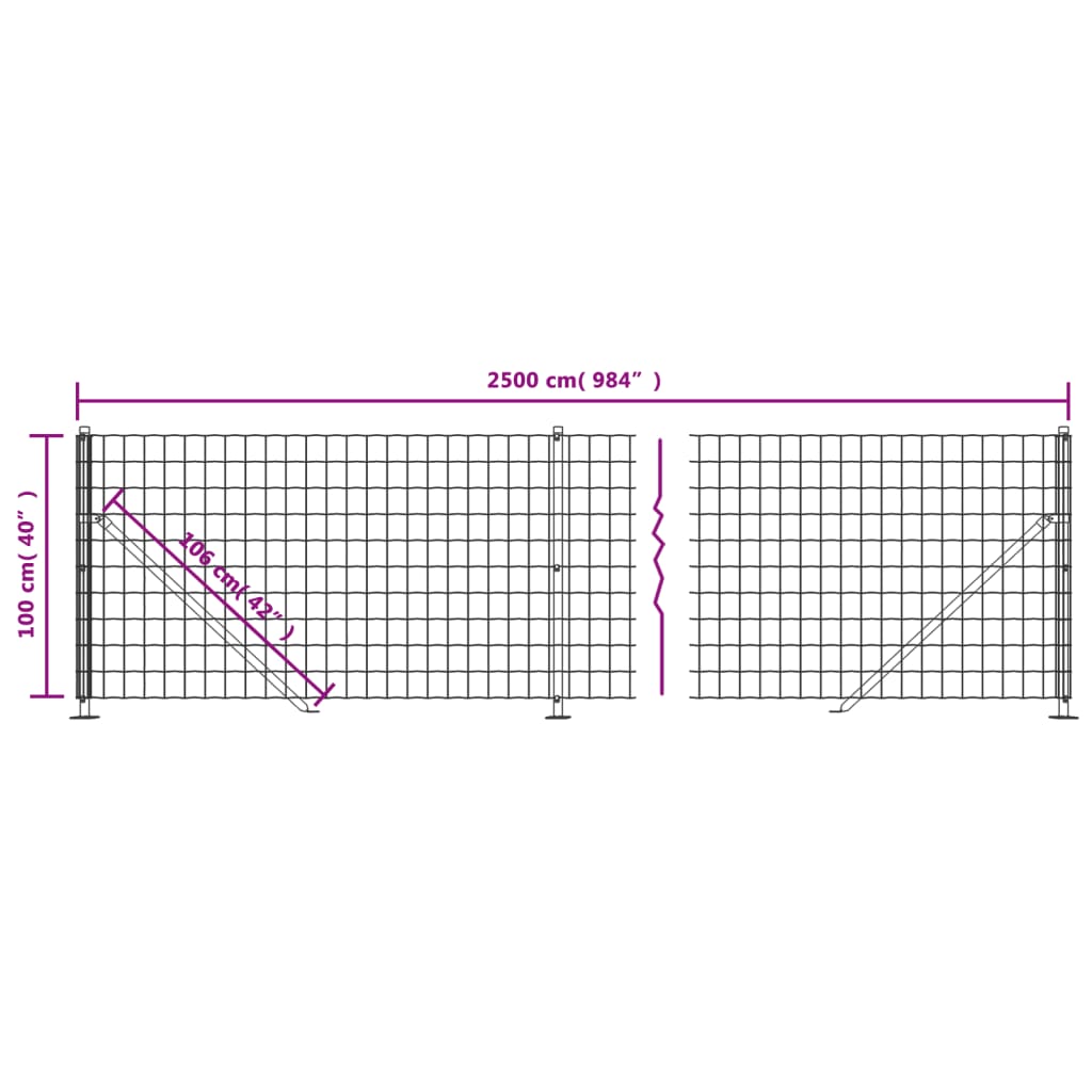 Draadgaashek met flens 1,1x10 m