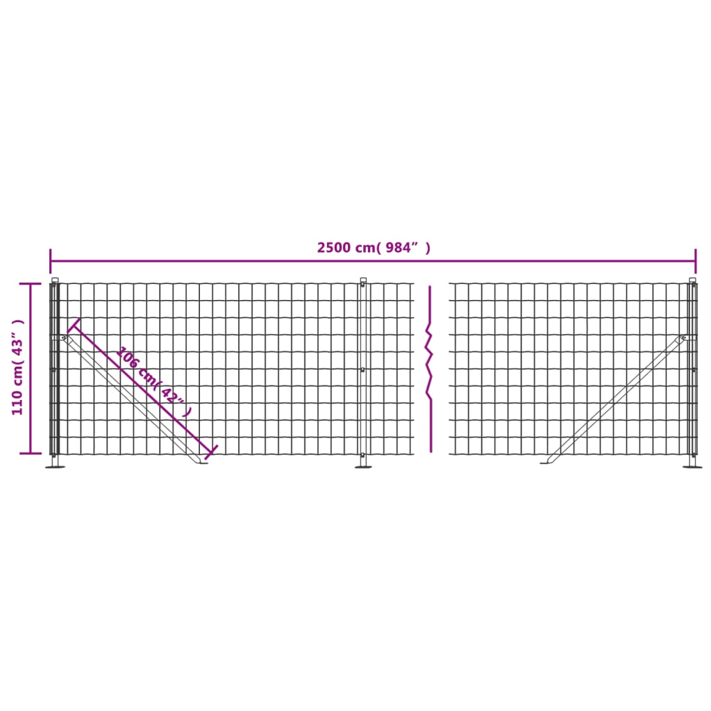 Draadgaashek met flens 1,1x10 m