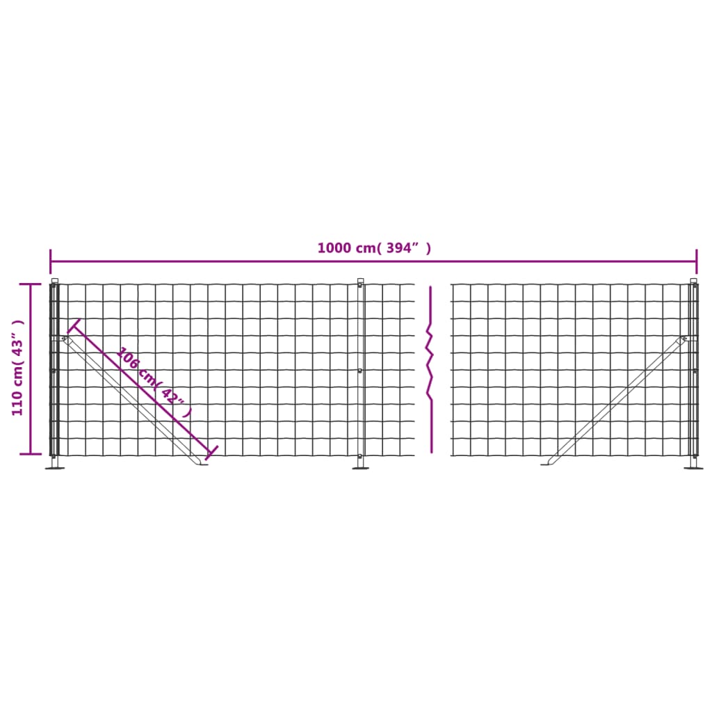 Draadgaashek met flens 0,8x25 m antracietkleurig