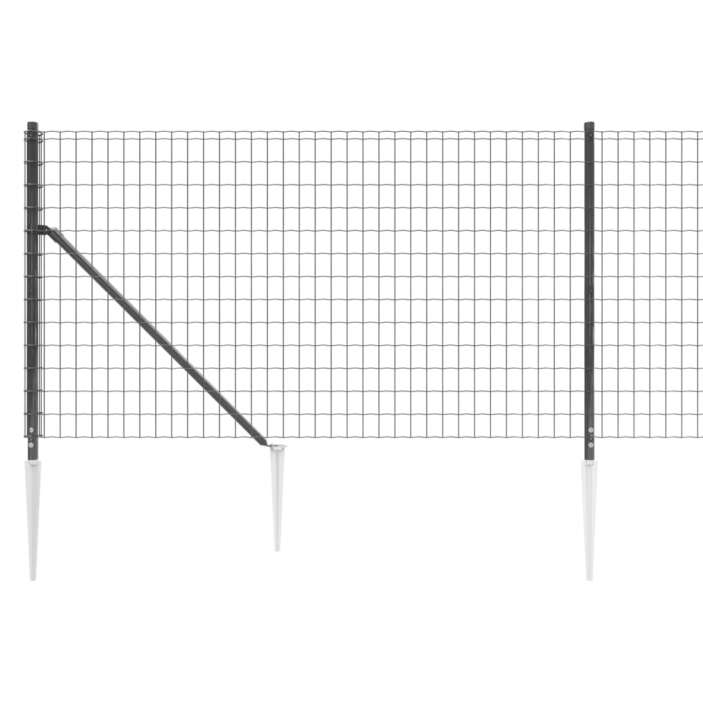 Draadgaashek met grondankers 2x10 m antracietkleurig