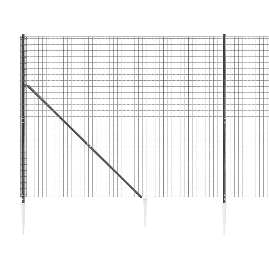 Draadgaashek met grondankers 2x10 m antracietkleurig