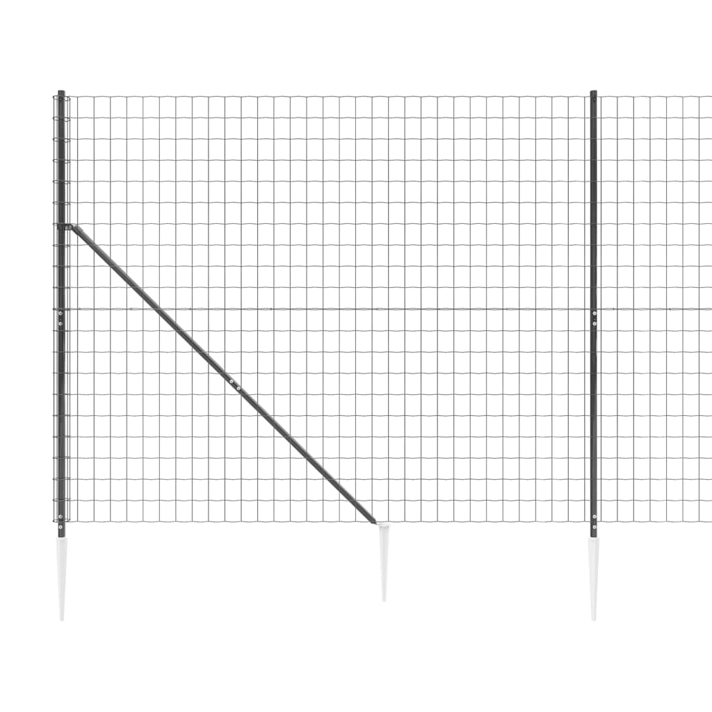 Draadgaashek met grondankers 2x25 m antracietkleurig