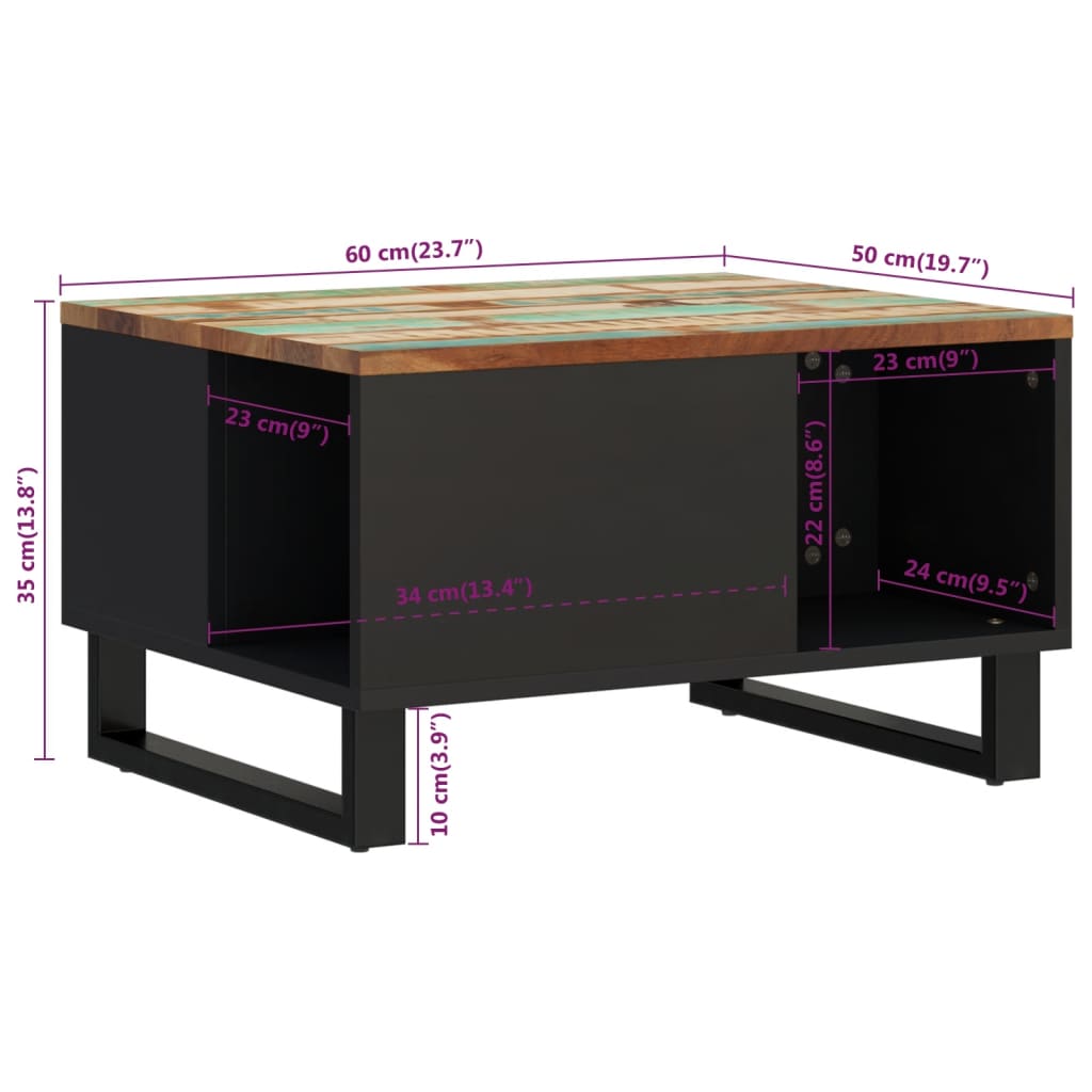 Table basse 90x50x40 cm en manguier massif