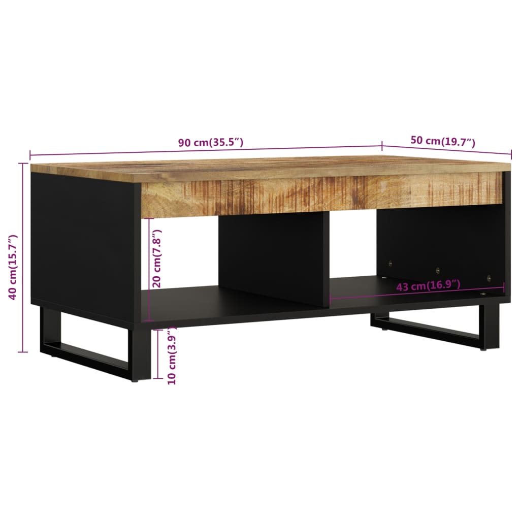 Table basse 90x50x40 cm en manguier massif