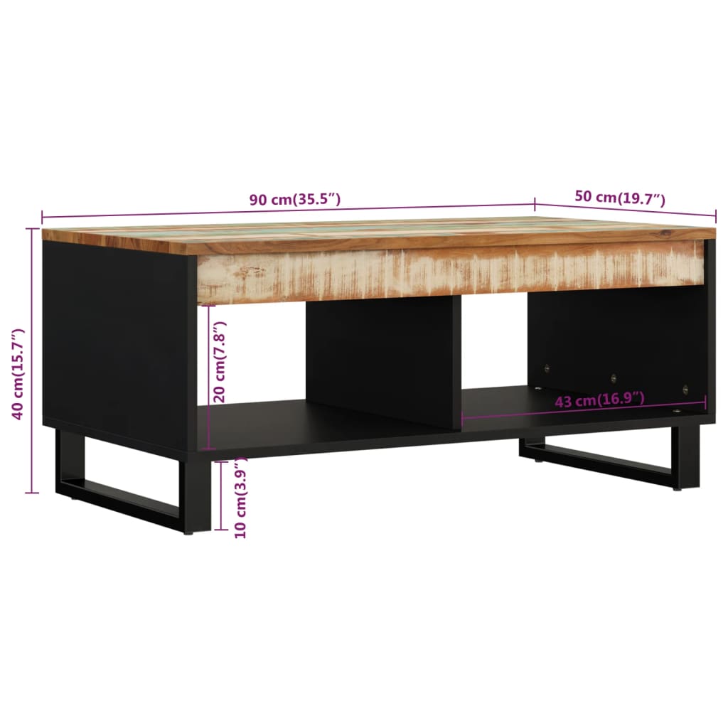 Table basse 90x50x40 cm en manguier massif