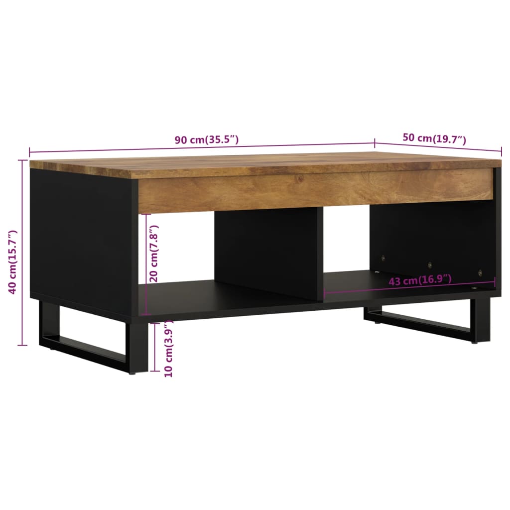 Table basse 90x50x40 cm en manguier massif