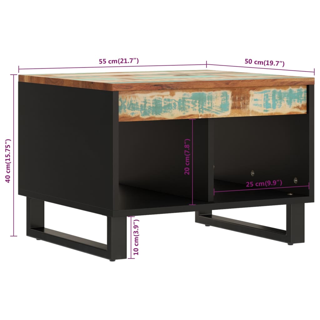 Table basse 55x50x40 cm en bois d'acacia massif