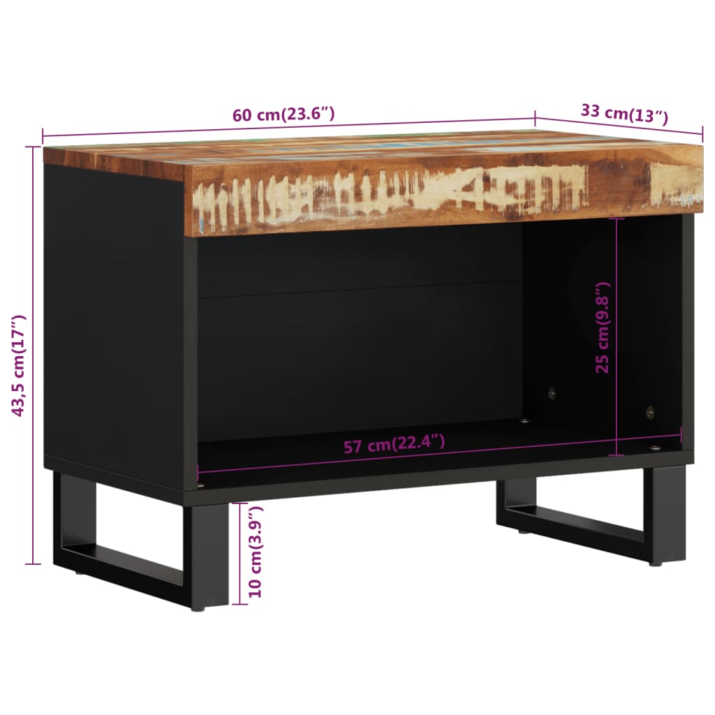 Tv-meubel 60x33x43,5 cm massief mangohout