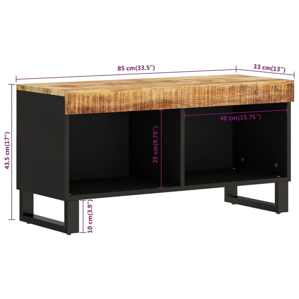 Meuble TV 85x33x43,5 cm en bois d'acacia massif