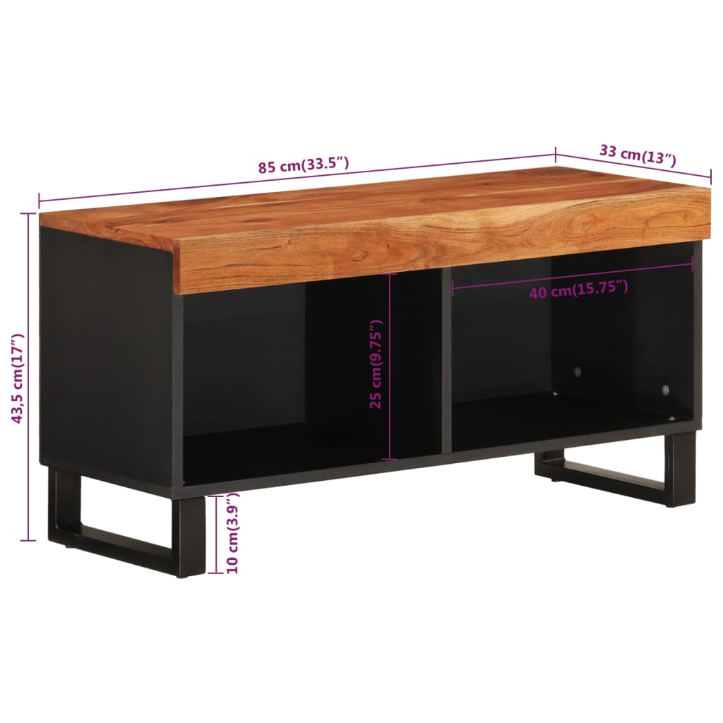 Meuble TV 85x33x43,5 cm en bois d'acacia massif