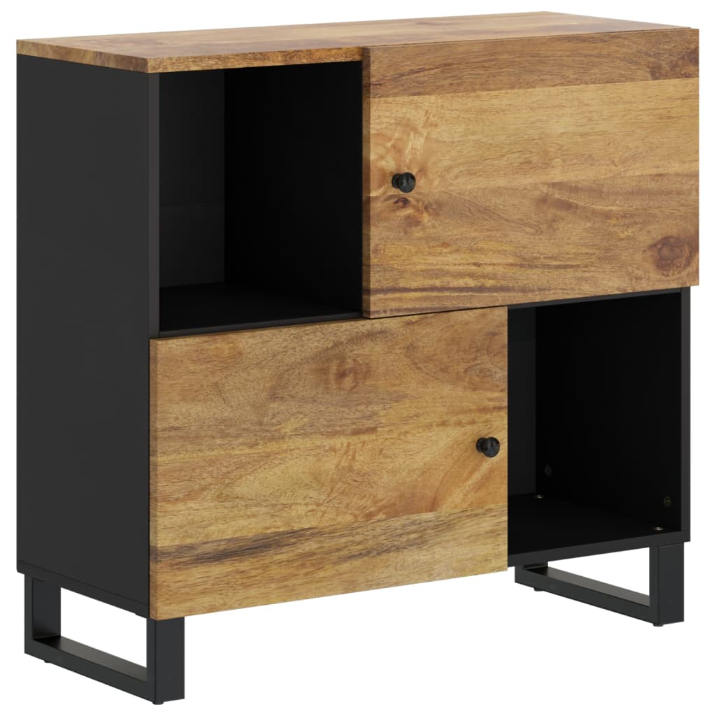 Buffet avec 2 portes 80x33x75 cm en bois d'acacia massif