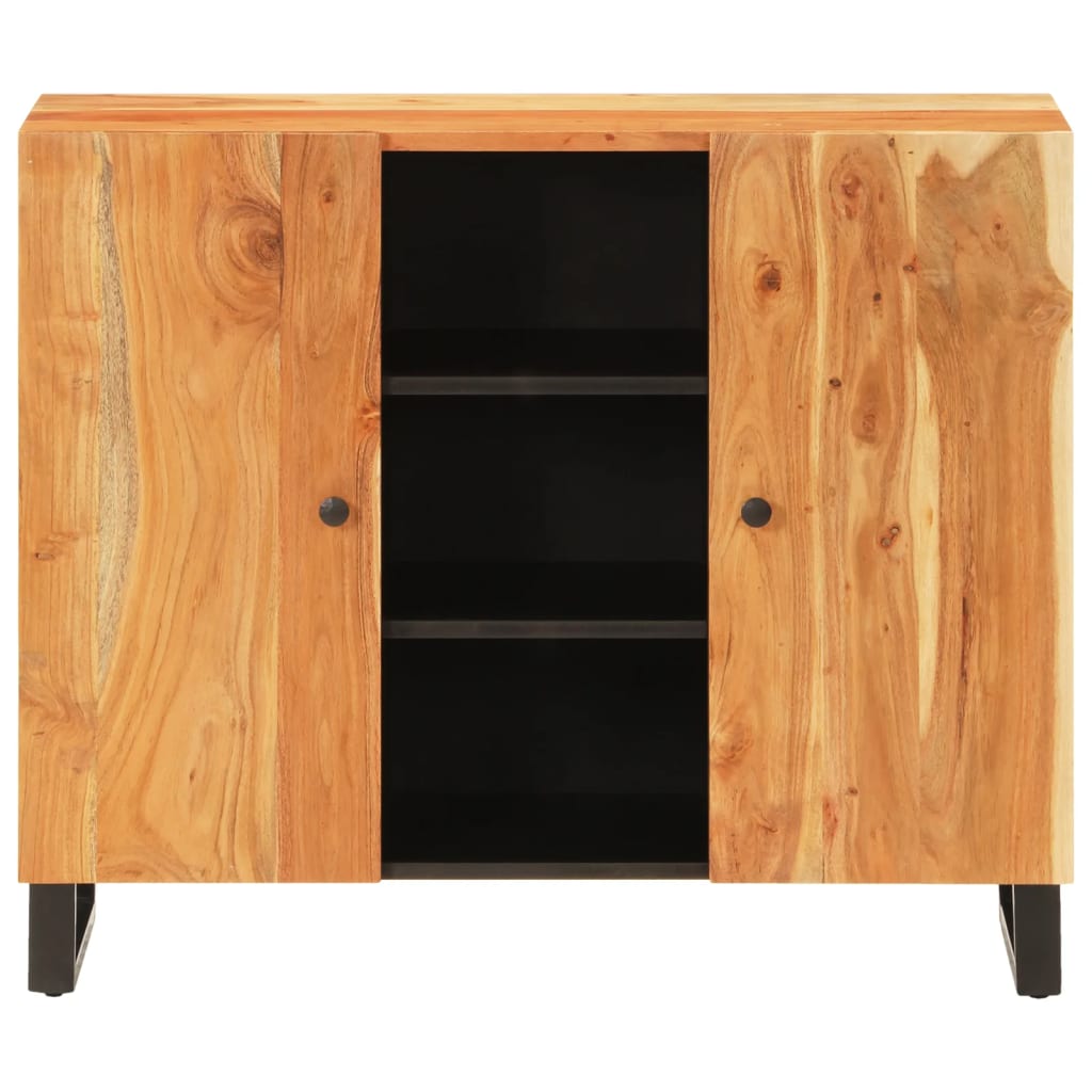 Buffet avec 2 portes 90x33x75 cm en bois d'acacia massif