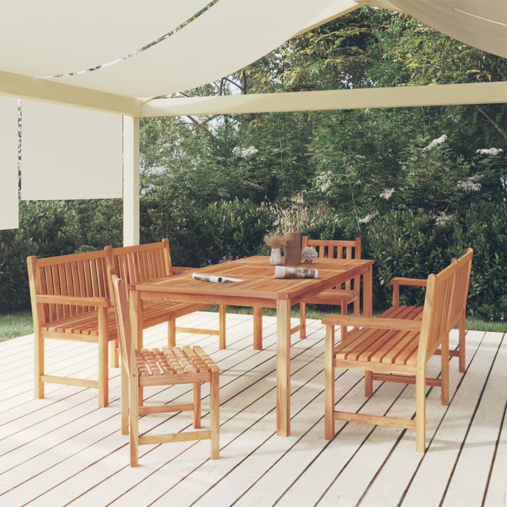 Ensemble de jardin 9 pièces en bois de teck massif