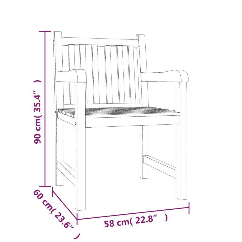 Ensemble de jardin 4 pièces en bois de teck massif