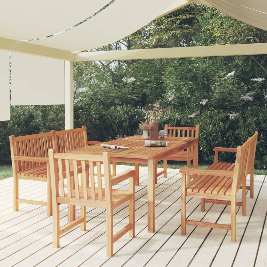 Ensemble de jardin 9 pièces en bois de teck massif