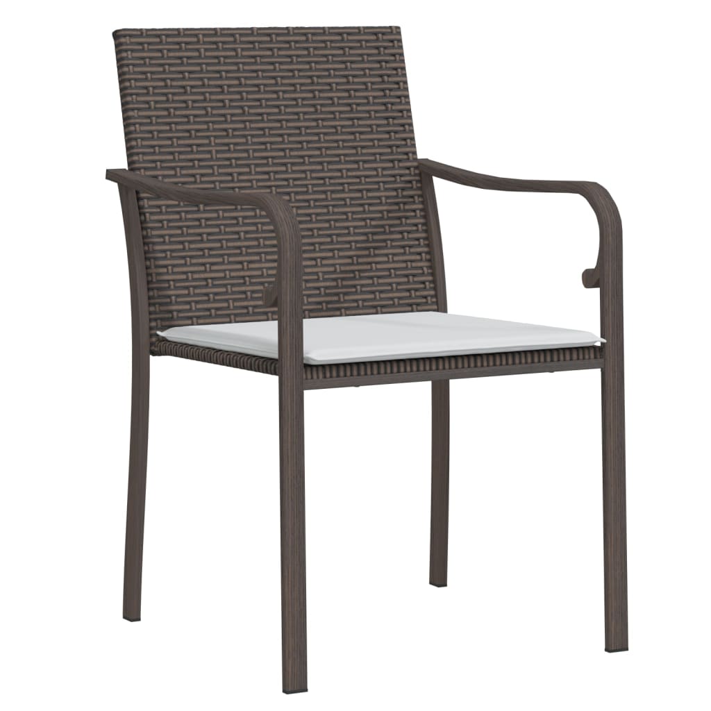 Tuinstoelen 4 st met kussens 56x59x84 cm poly rattan