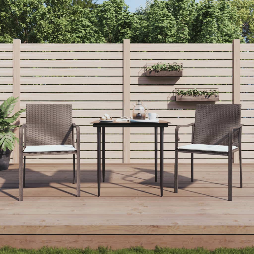 Tuinstoelen 4 st met kussens 56x59x84 cm poly rattan