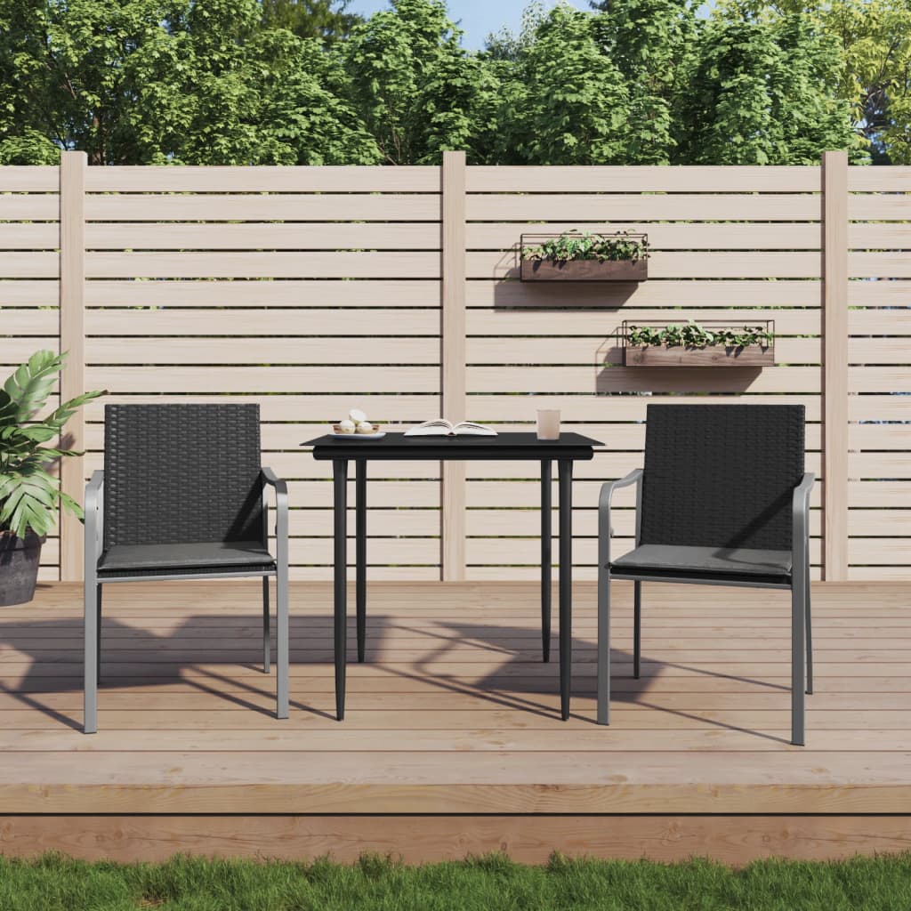 Chaises de jardin 4 pcs avec coussins 56x59x84 cm poly rotin