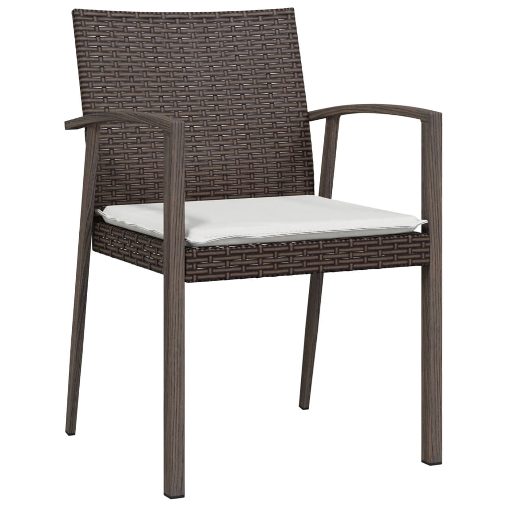 Tuinstoelen 6 st met kussens 56,5x57x83 cm poly rattan