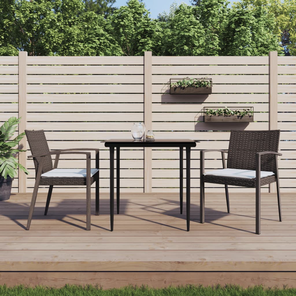 Chaises de jardin 6 pcs avec coussins 56,5x57x83 cm poly rotin