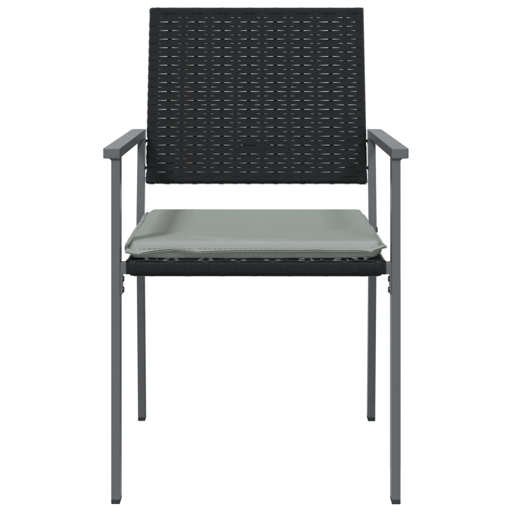 Tuinstoelen 4 st met kussens 54x62,5x89 cm poly rattan zwart