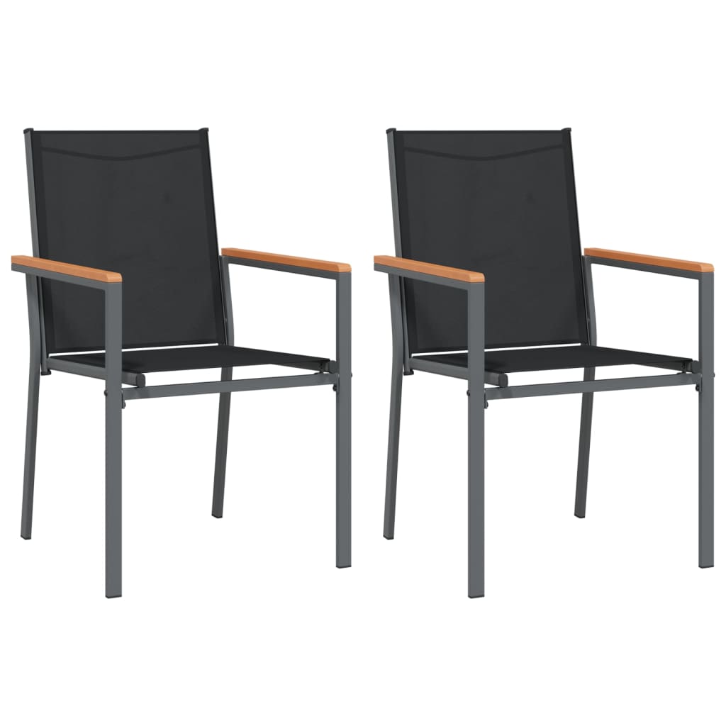 Chaises de jardin 6 pcs 55x61,5x90 cm textilène et acier noir