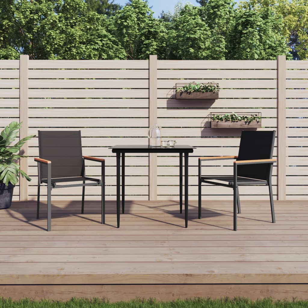 Chaises de jardin 6 pcs 55x61,5x90 cm textilène et acier noir