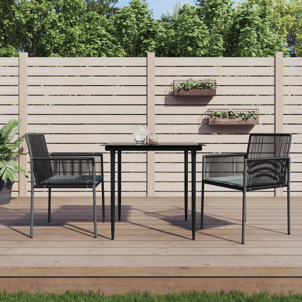 Chaises de jardin 6 pcs avec coussins 54x60,5x83,5 cm poly rotin noir