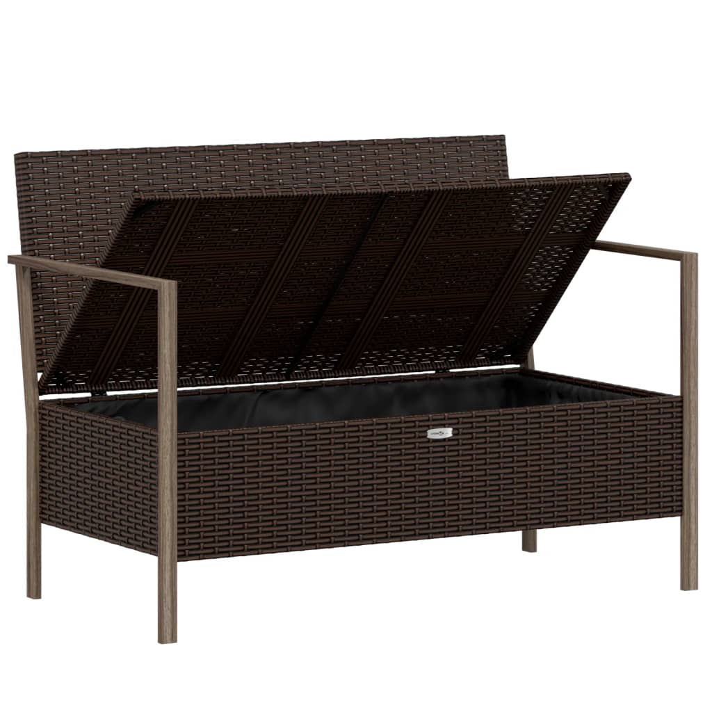 Tuinbank 2-zits met kussens poly rattan