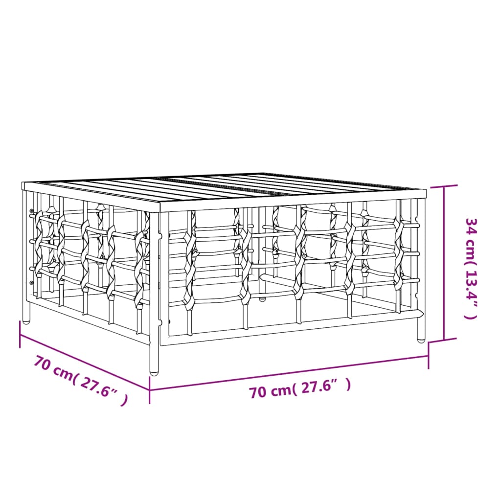 Tuintafel 70x70x34 cm poly rattan antracietkleurig