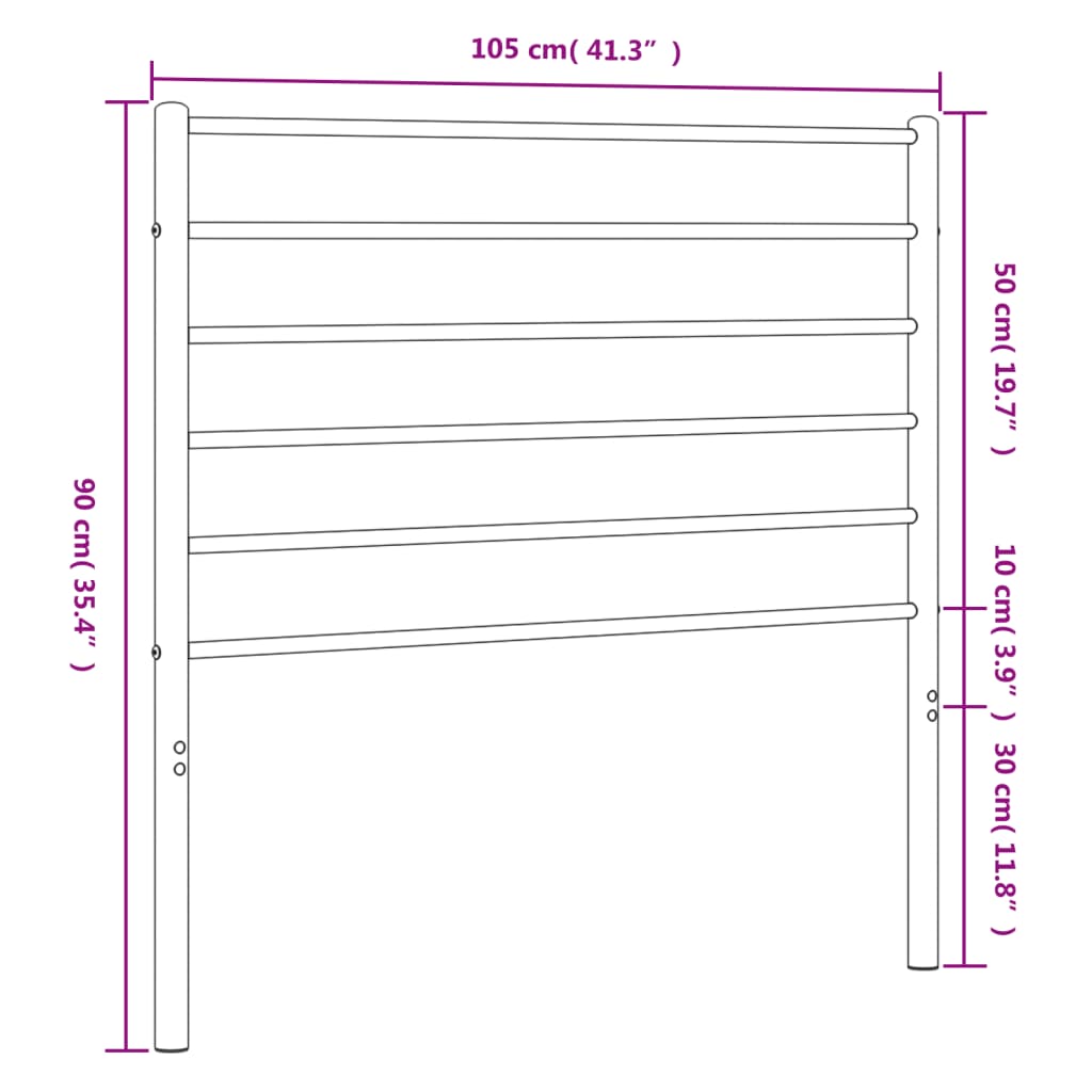 Hoofdbord metaal 200 cm