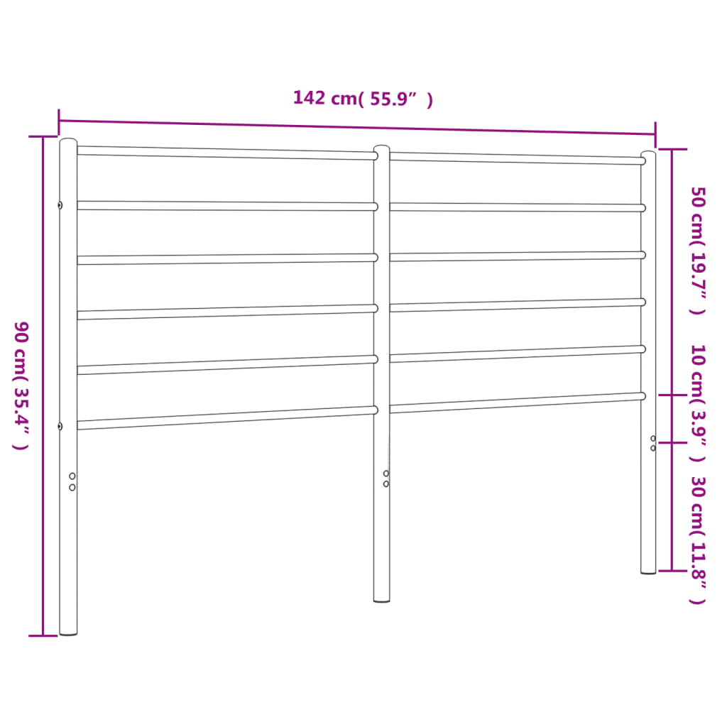 Hoofdbord metaal 200 cm