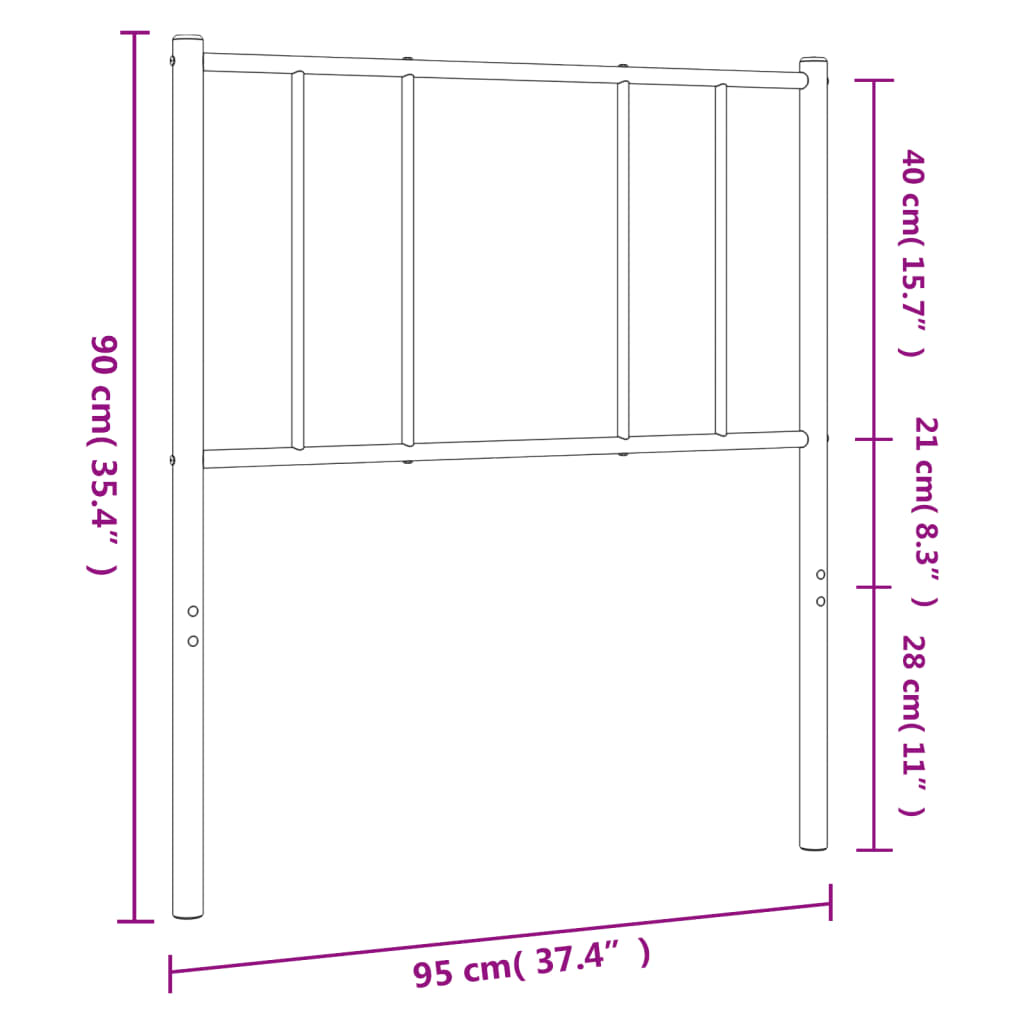 Tête de lit en métal 75 cm