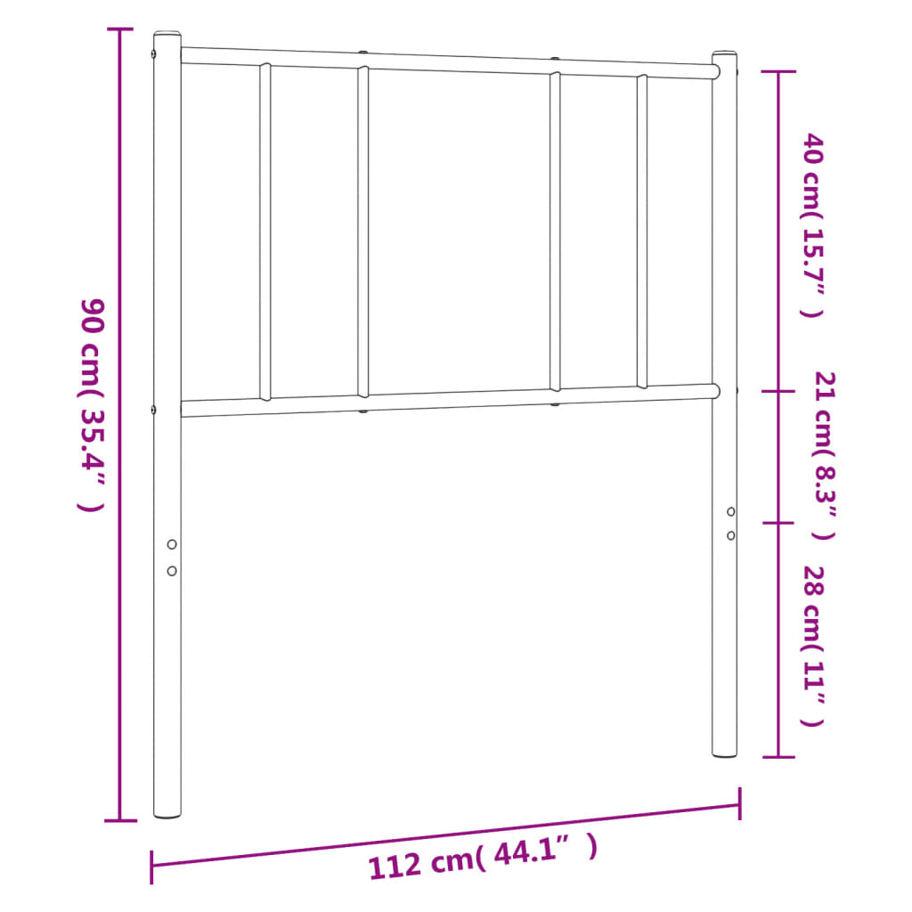 Tête de lit en métal 75 cm